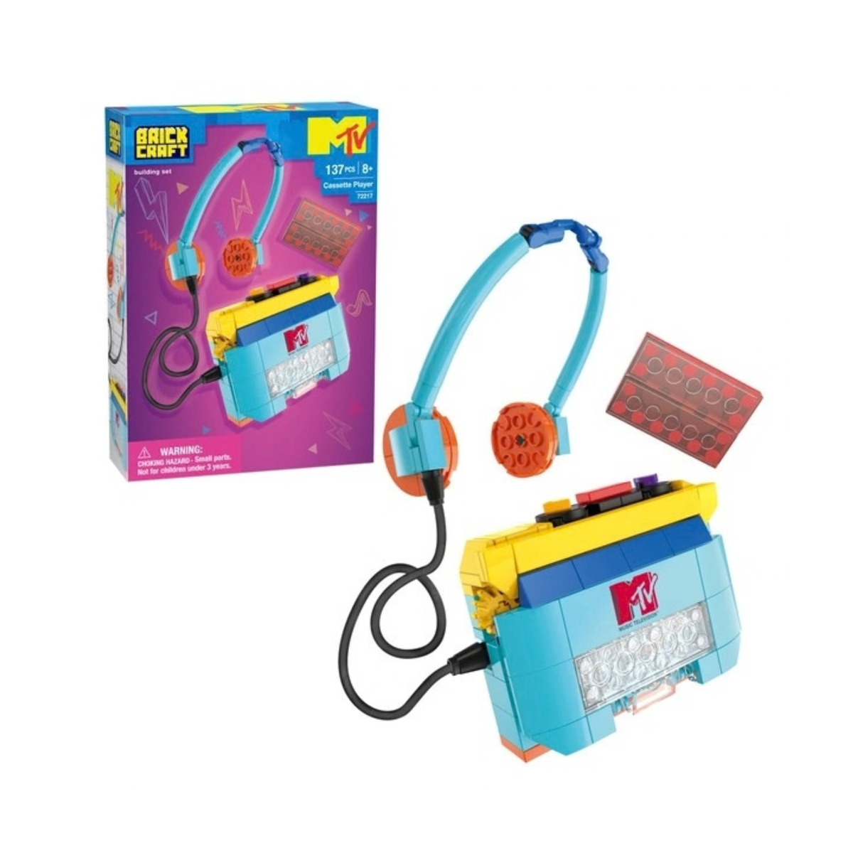 MTV Retro Cassette Player Building Set, 80s, 137 Pieces