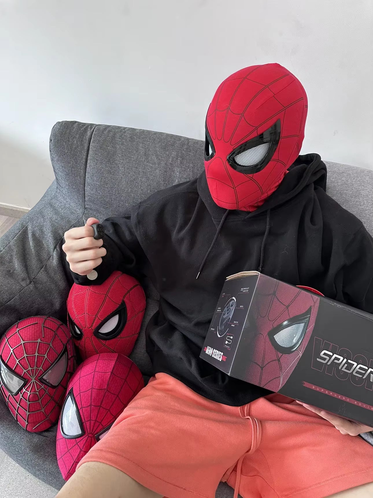 Popular Electric Spider-Man Headband - Remote Control Glowing Mask