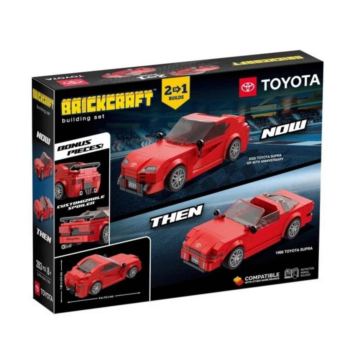 Toyota Supra 2-in-1 Now & Then Car Building Set 283pc