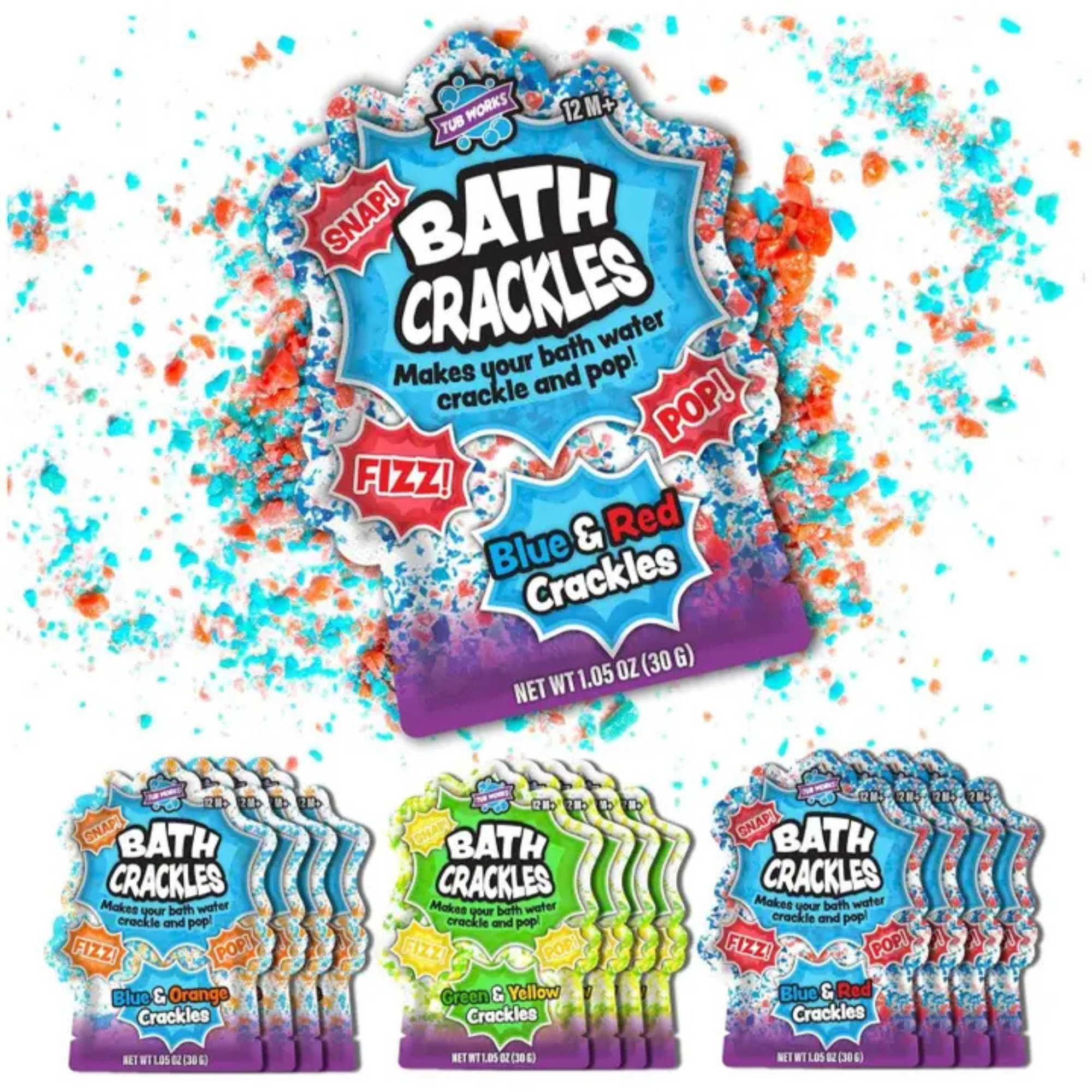 Tub Works Bath Crackles Bath Toy, Variety 12 Pack