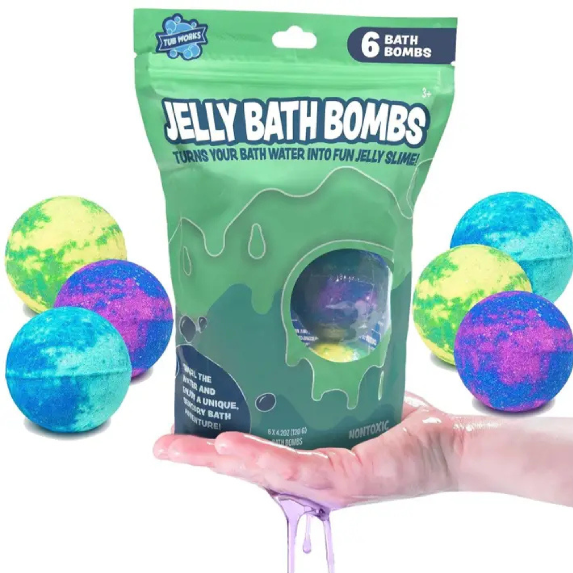 Tub Works® Jelly Bath Slime Bombs, 6 Pack