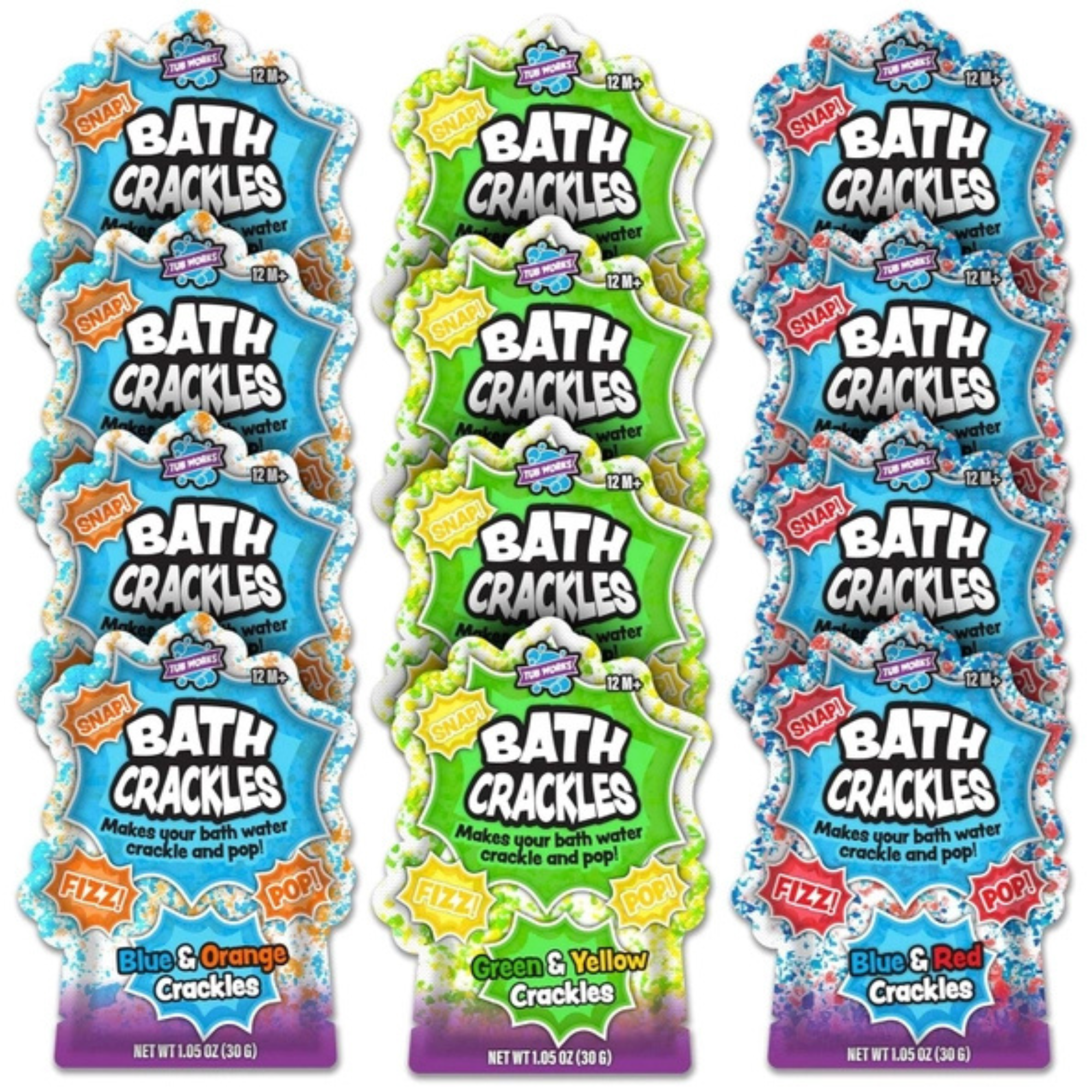 Tub Works Bath Crackles Bath Toy, Variety 12 Pack