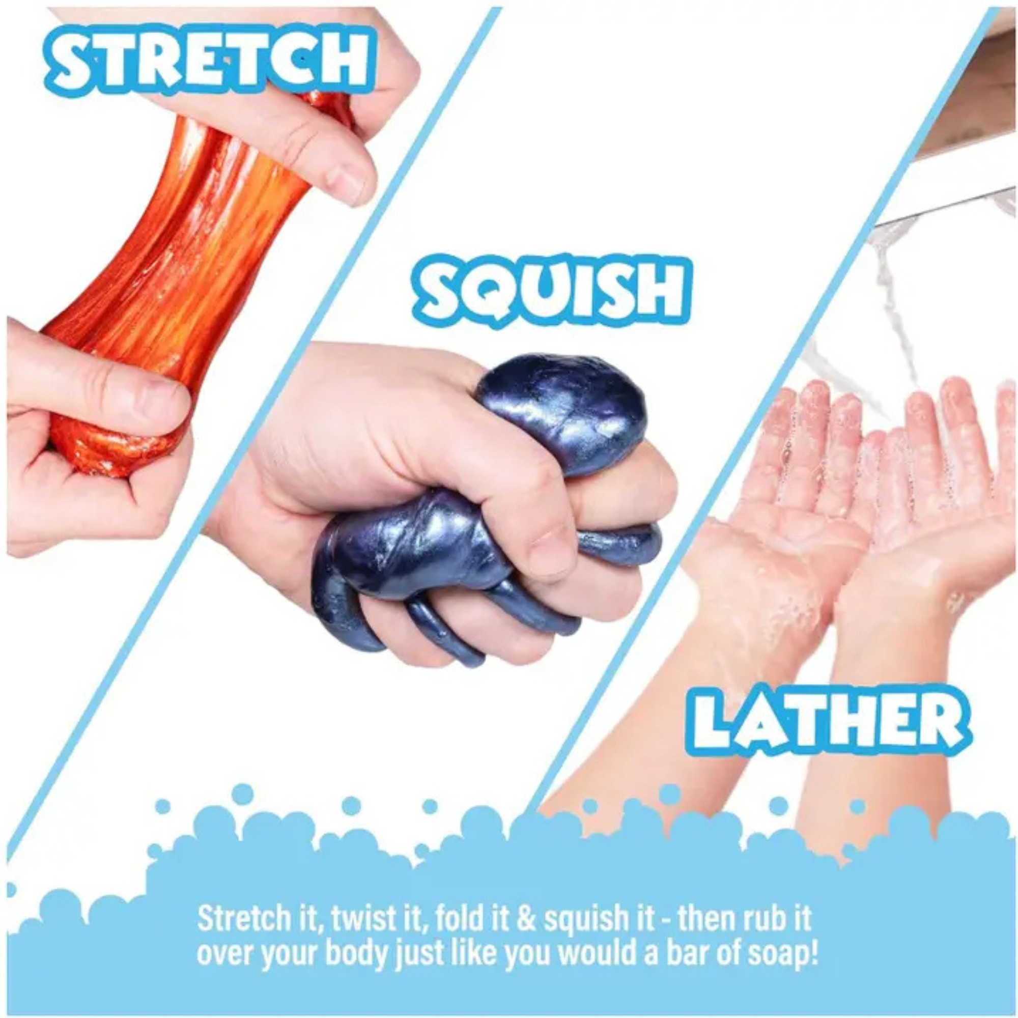 Tub Works Cosmic Bath Slime Kids Soap Bath Toy, 6 Pack