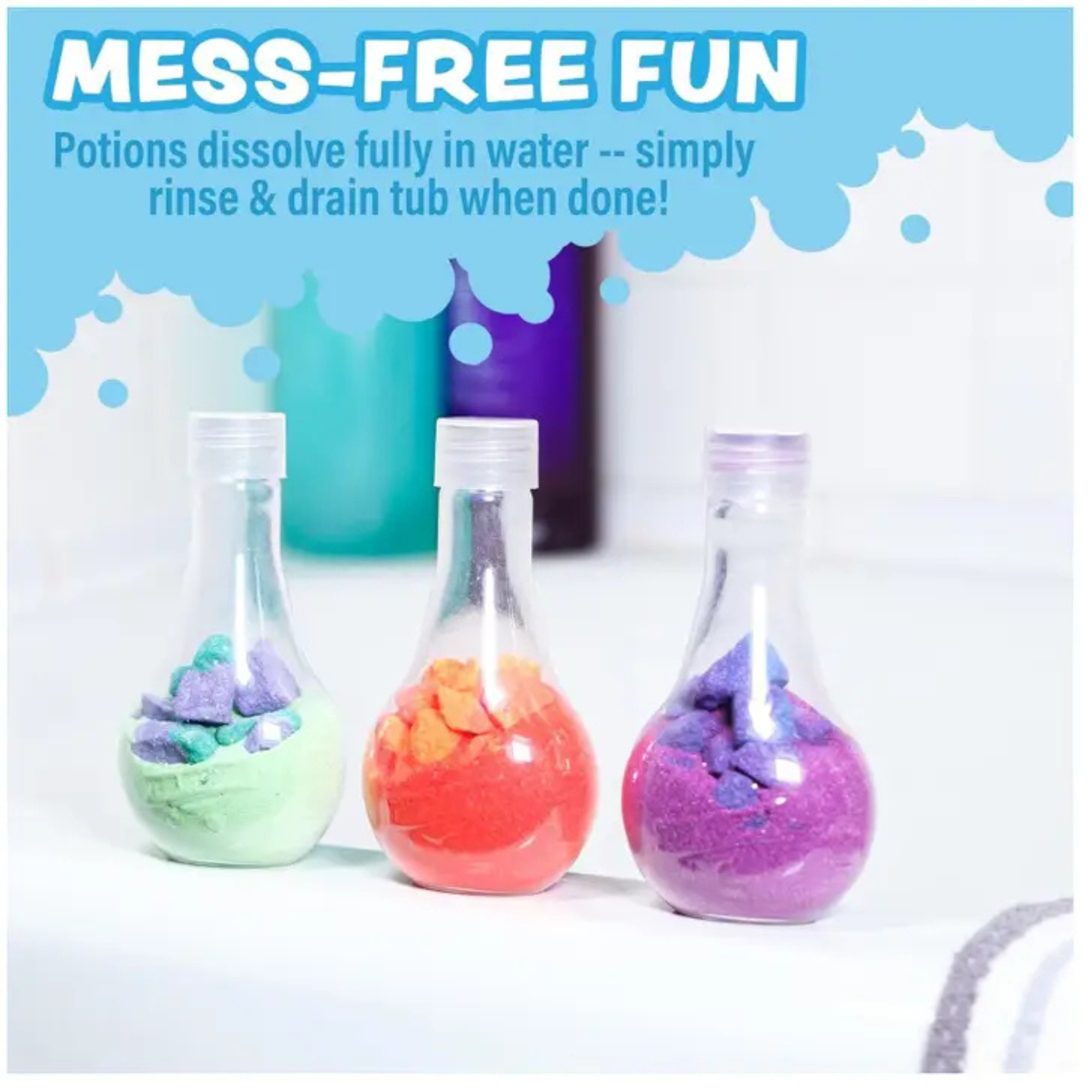 Tub Works Kids Bath Bomb Potion Bath Toy, Variety 6 Pack