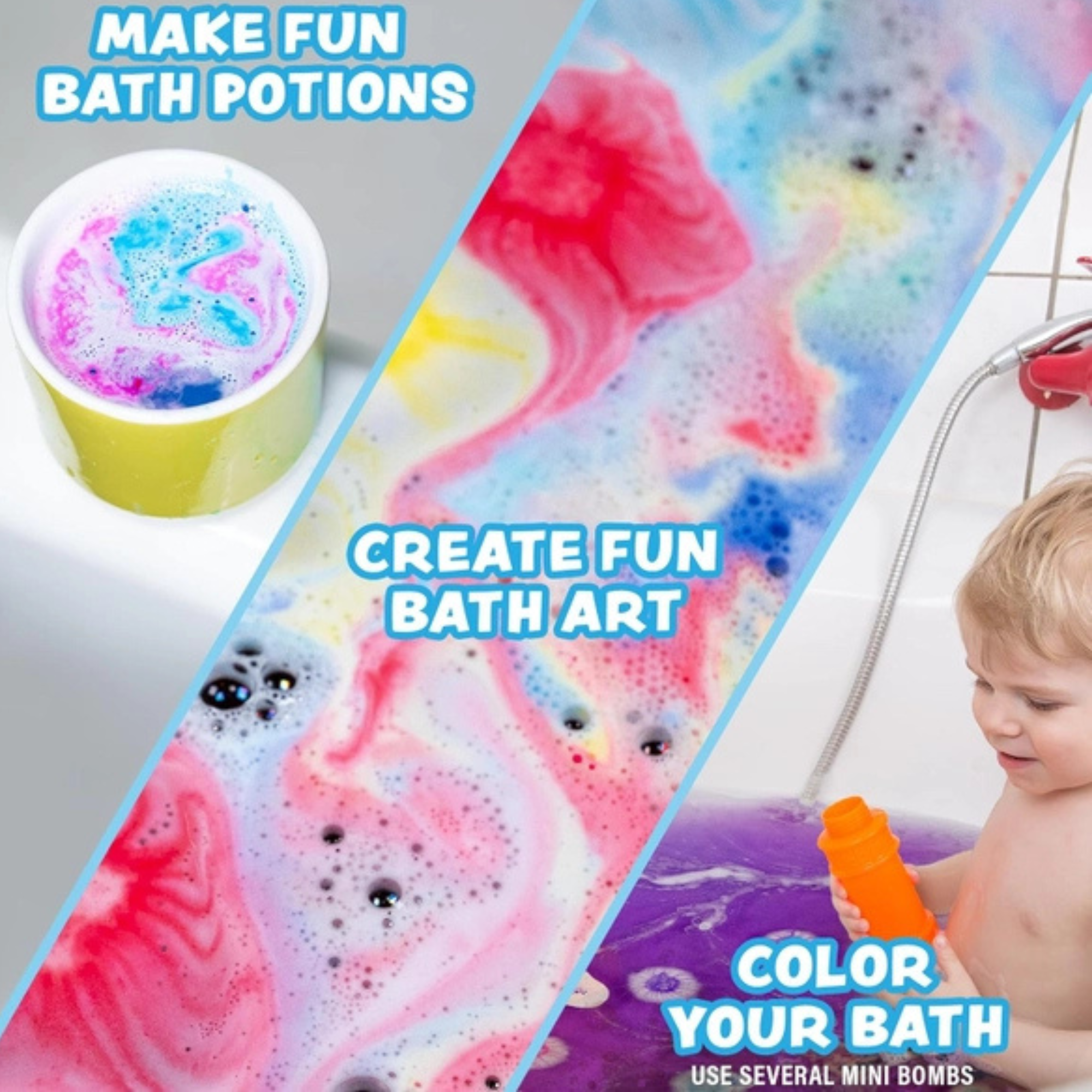 Tub Works Lil' Bursts Mini Bath Bombs For Kids, 90 Count - Cosmic