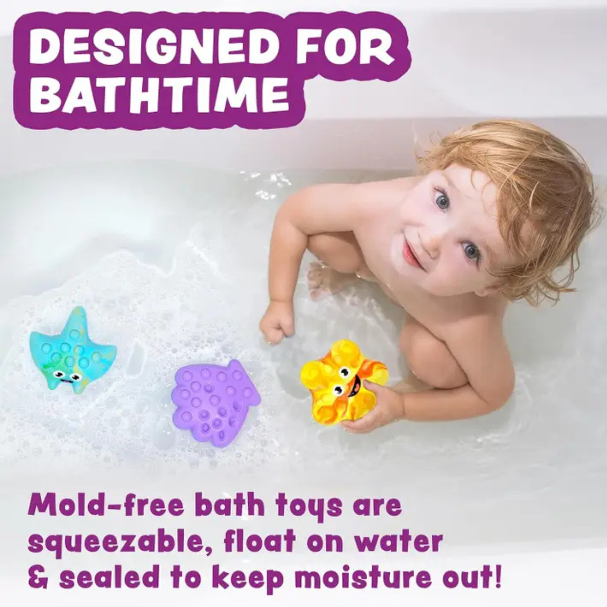 Tub Works® Tub Poppers™ Popping Kids & Toddler Bath Toys, 3 Pack