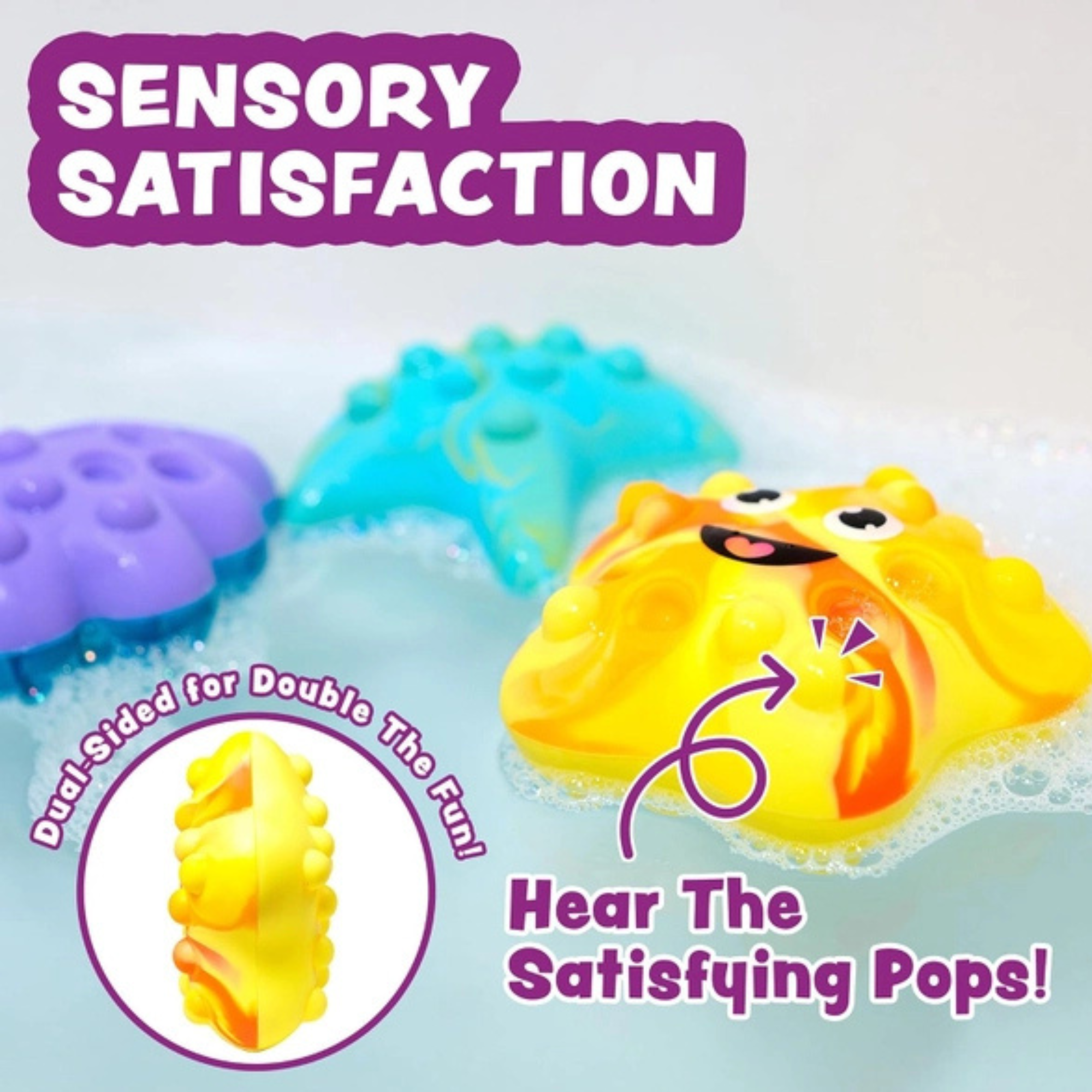 Tub Works® Tub Poppers™ Popping Kids & Toddler Bath Toys, 3 Pack