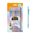 BIC Xtra-Smooth Pastel Mechanical Pencils 0.7mm – 24 Pack, #2 HB, Refillable & Retractable