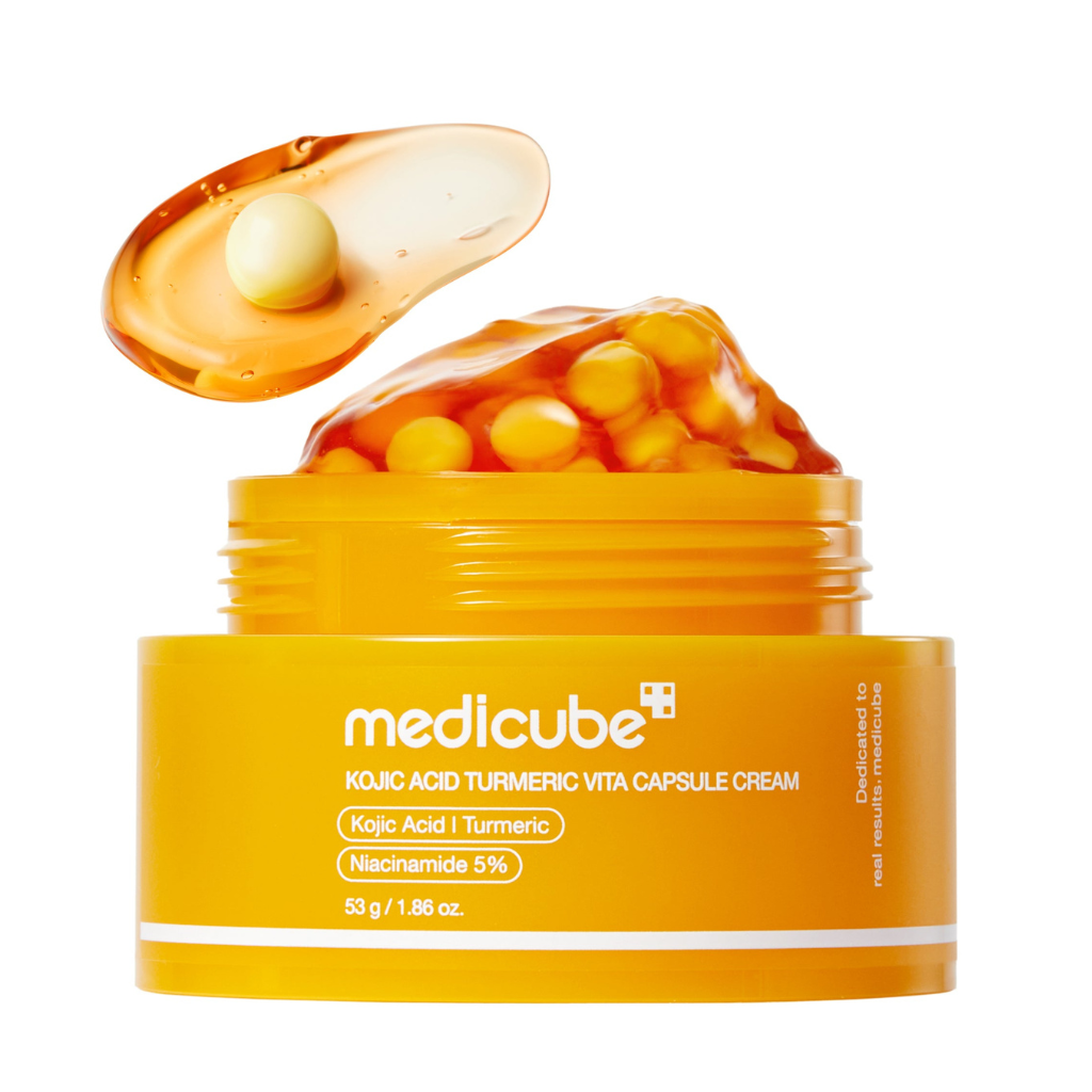 Medicube Kojic Acid Turmeric Vita Capsule Cream – Brightening Face Moisturizer for Dark Spots, Uneven Tone & Radiant Skin