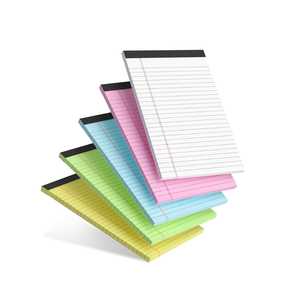 AILZFEI 5-Pack 5x8 College Ruled Notepads – Multicolor Legal Pads for School & Office