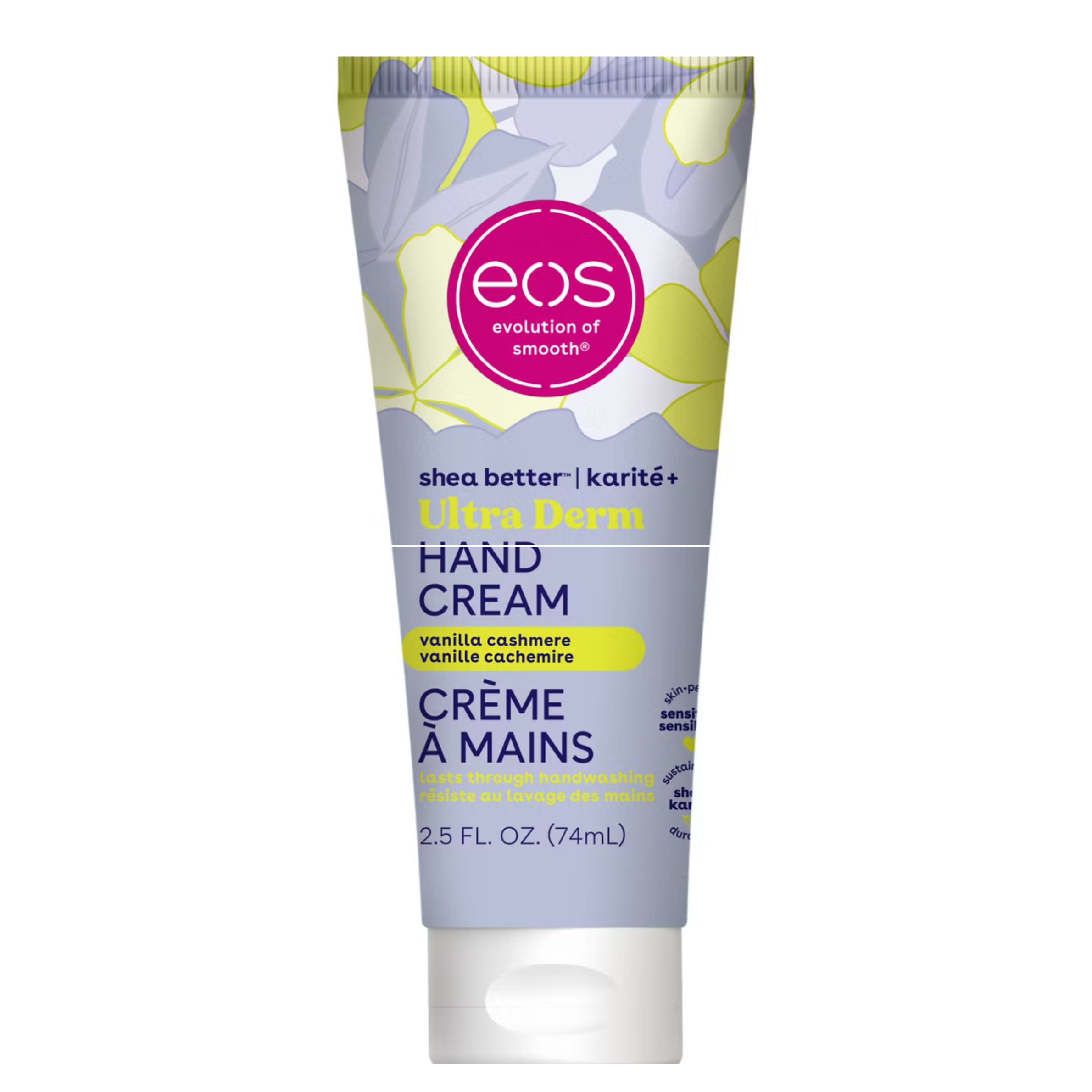 eos Shea Better Hand Cream Vanilla Cashmere 2.5 fl oz Moisturizing for Dry Skin Travel Size