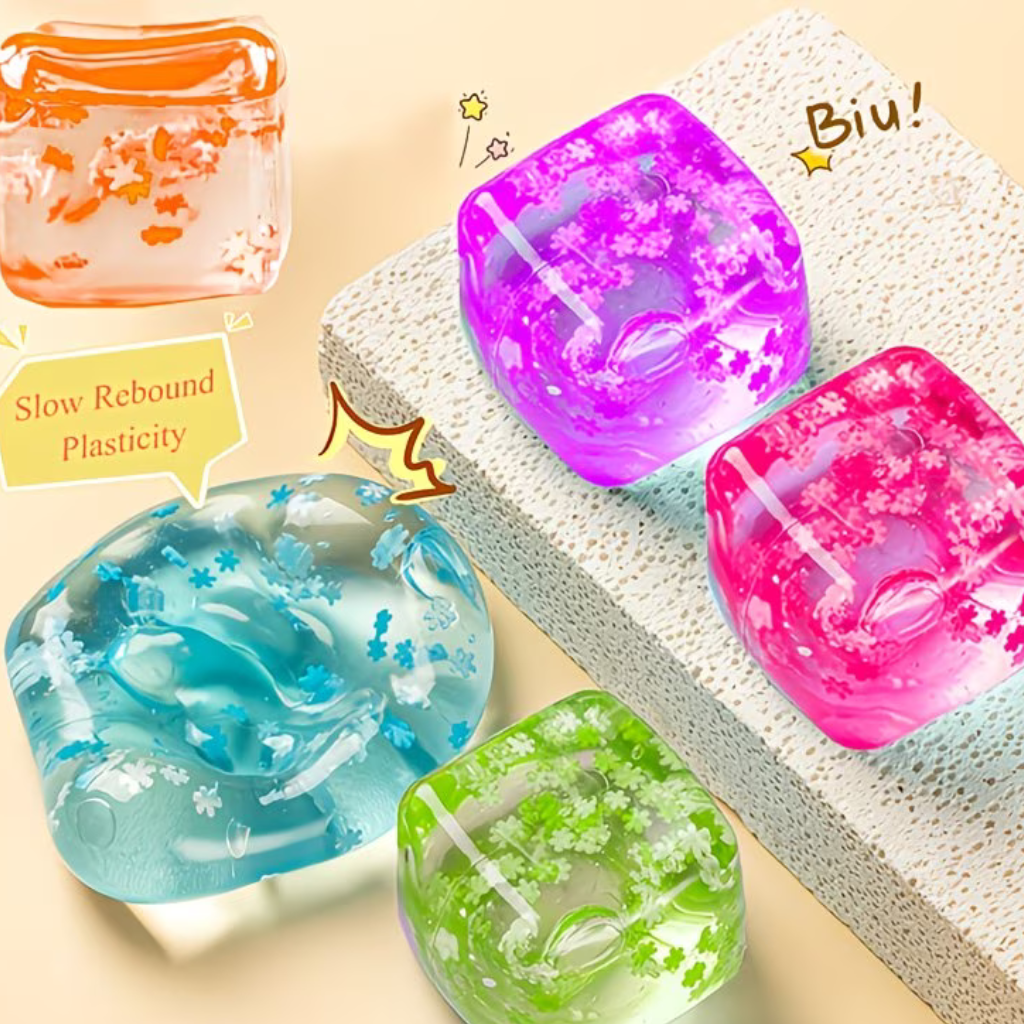 Soft Ice Cube Pressure Squeeze Toy 1pc Random Color