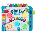 Chuckle & Roar Pop It! Book: Colors - Interactive Sensory Learning Book with Bilingual English & Spanish Play, Grow-with-Me Modes, Quiet Mode, Color Learning Toy for Toddlers Ages 1-4+