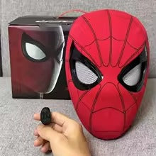 2026 Popular Breathable Spider-Man Headset with Chin Operable Blink Touch Glowing Mask - Miles Halloween Cosplay Boys Headgear Toy