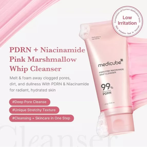 Medicube PDRN Pink Niacinamide Whip Cleanser - 4.23 oz