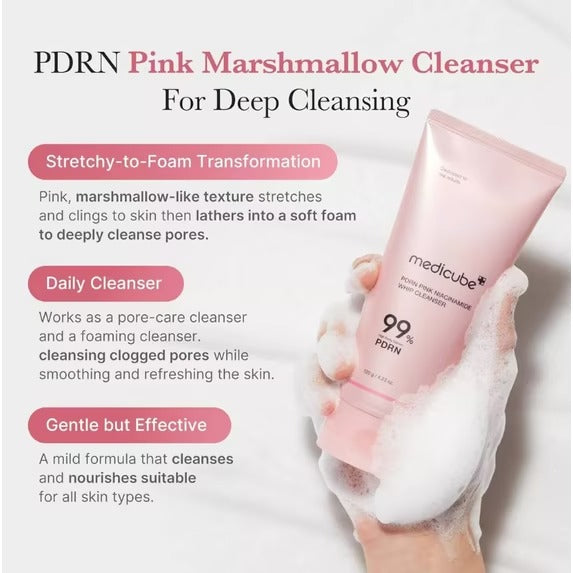 Medicube PDRN Pink Niacinamide Whip Cleanser - 4.23 oz