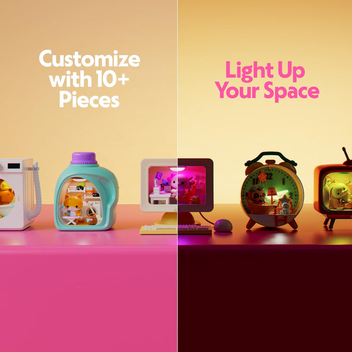 STARBOX Nook Nooks Series 1 Blind Box Collectible LED Animal Home Scenes
