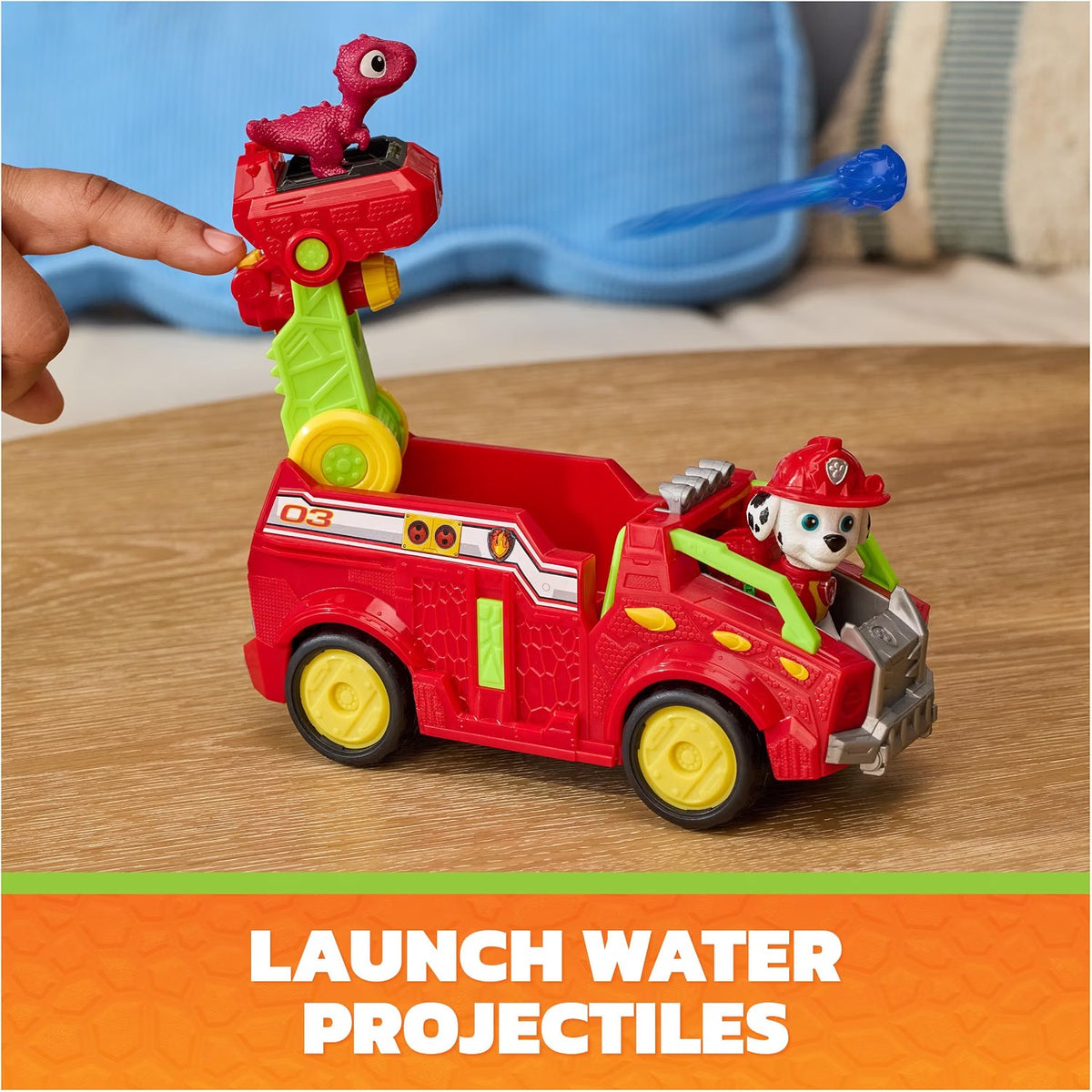 PAW Patrol The Dino Movie Marshall Dino Rescue Firetruck Toy Vehicle