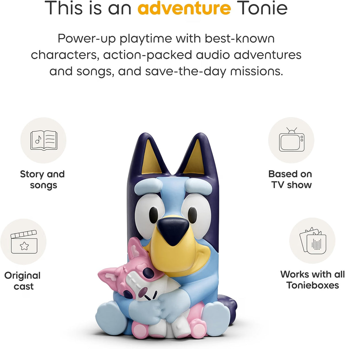 Tonies Bluey Audio Toy Figurine 3 Pack Set - Bluey, Bingo, Muffin