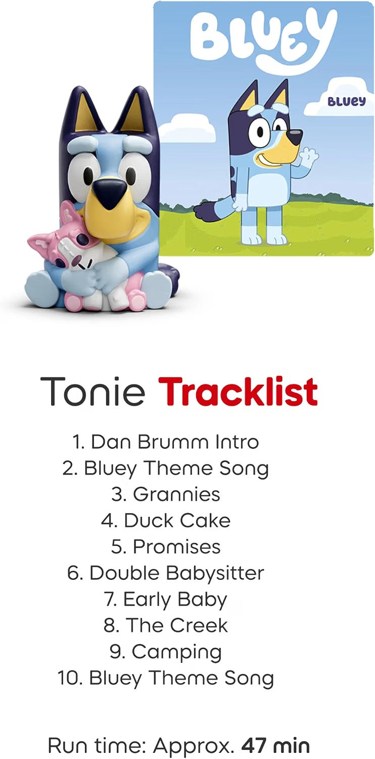 Tonies Bluey Audio Toy Figurine 3 Pack Set - Bluey, Bingo, Muffin