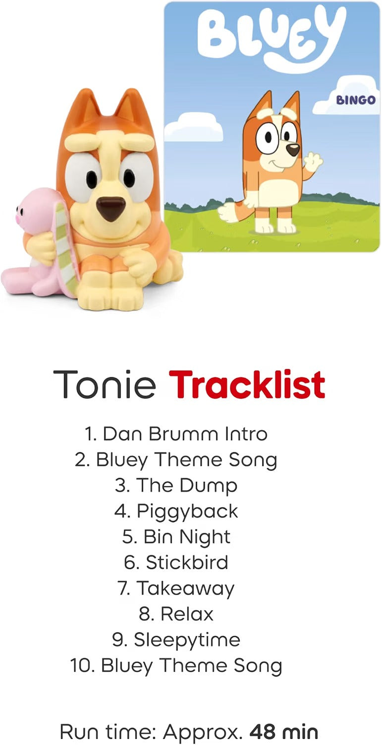 Tonies Bluey Audio Toy Figurine 3 Pack Set - Bluey, Bingo, Muffin
