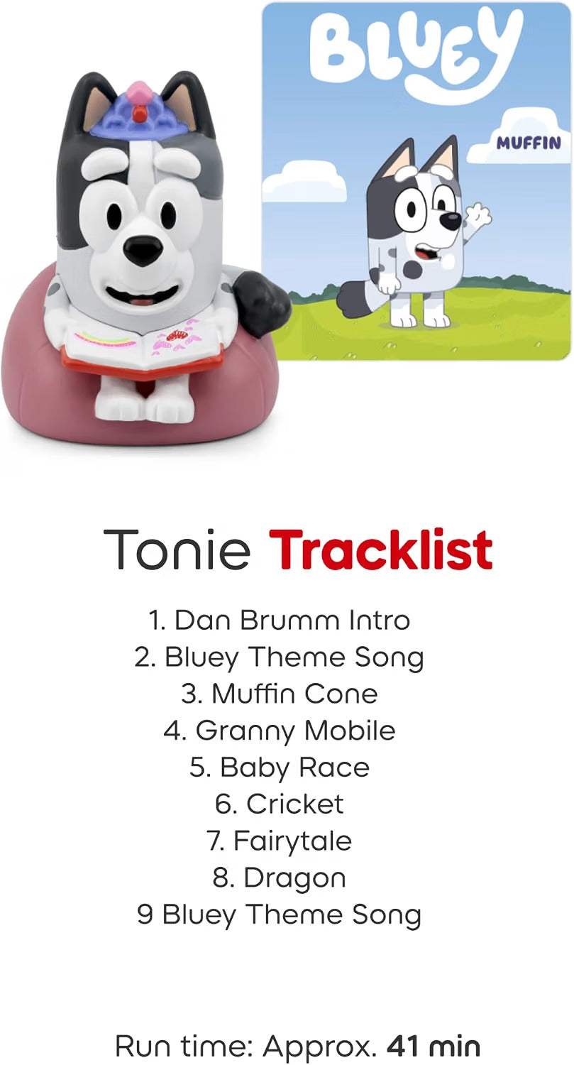 Tonies Bluey Audio Toy Figurine 3 Pack Set - Bluey, Bingo, Muffin