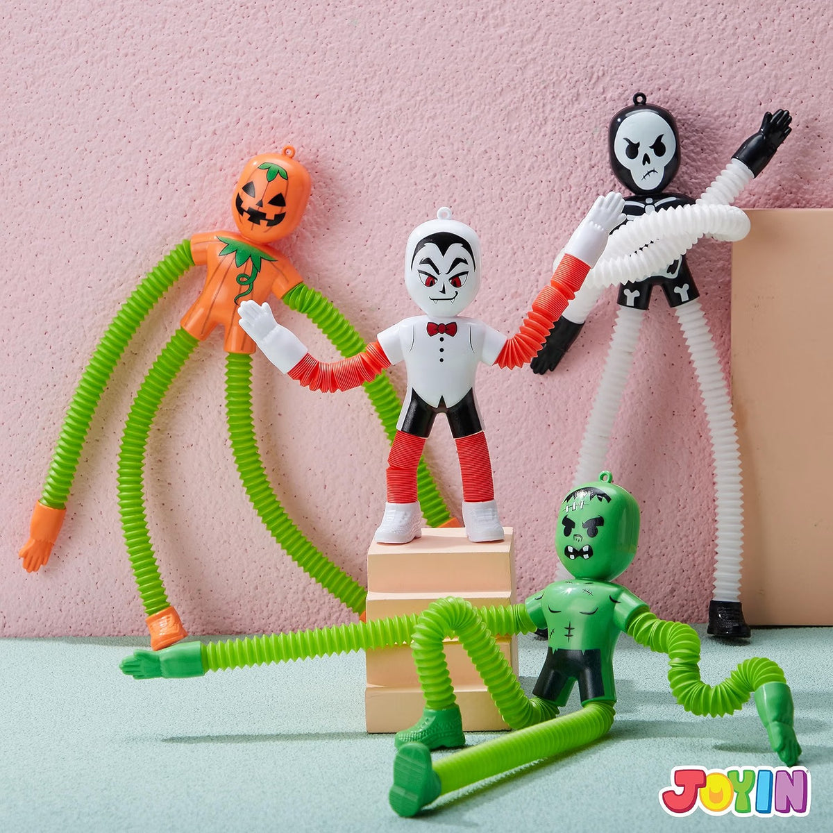 JOYIN 4-Piece Halloween Sensory Stretchy Pop Tube Toys