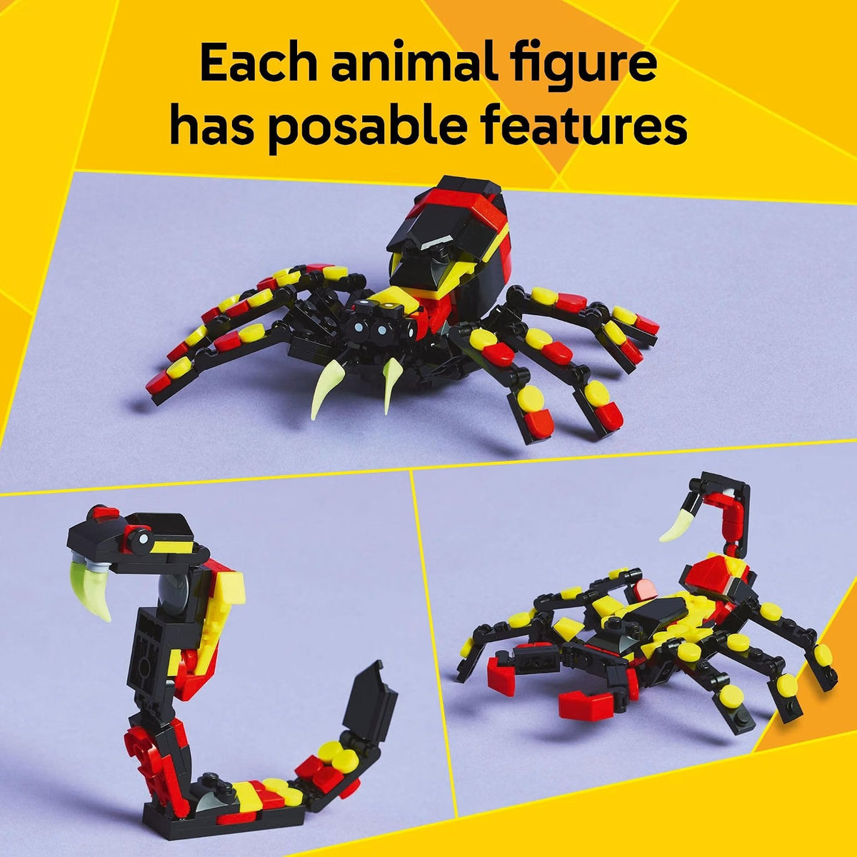 LEGO Creator 3 in 1 Wild Animals Surprising Spider Toy 31159 - Spider, Scorpion or Snake Building Set, Ages 7+