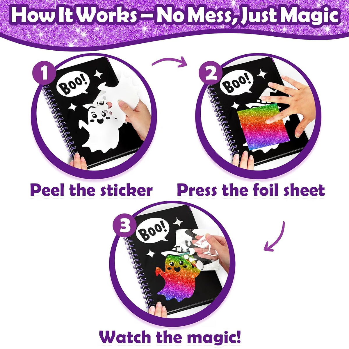 FUNNYB&G Foil Art Craft Kit for Kids, Halloween Crafts Gift Toy for Kids