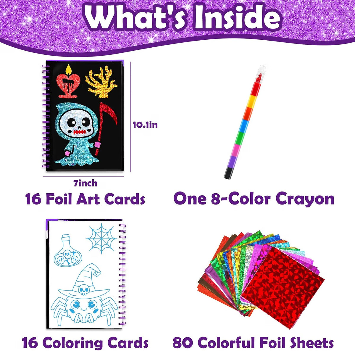FUNNYB&G Foil Art Craft Kit for Kids, Halloween Crafts Gift Toy for Kids