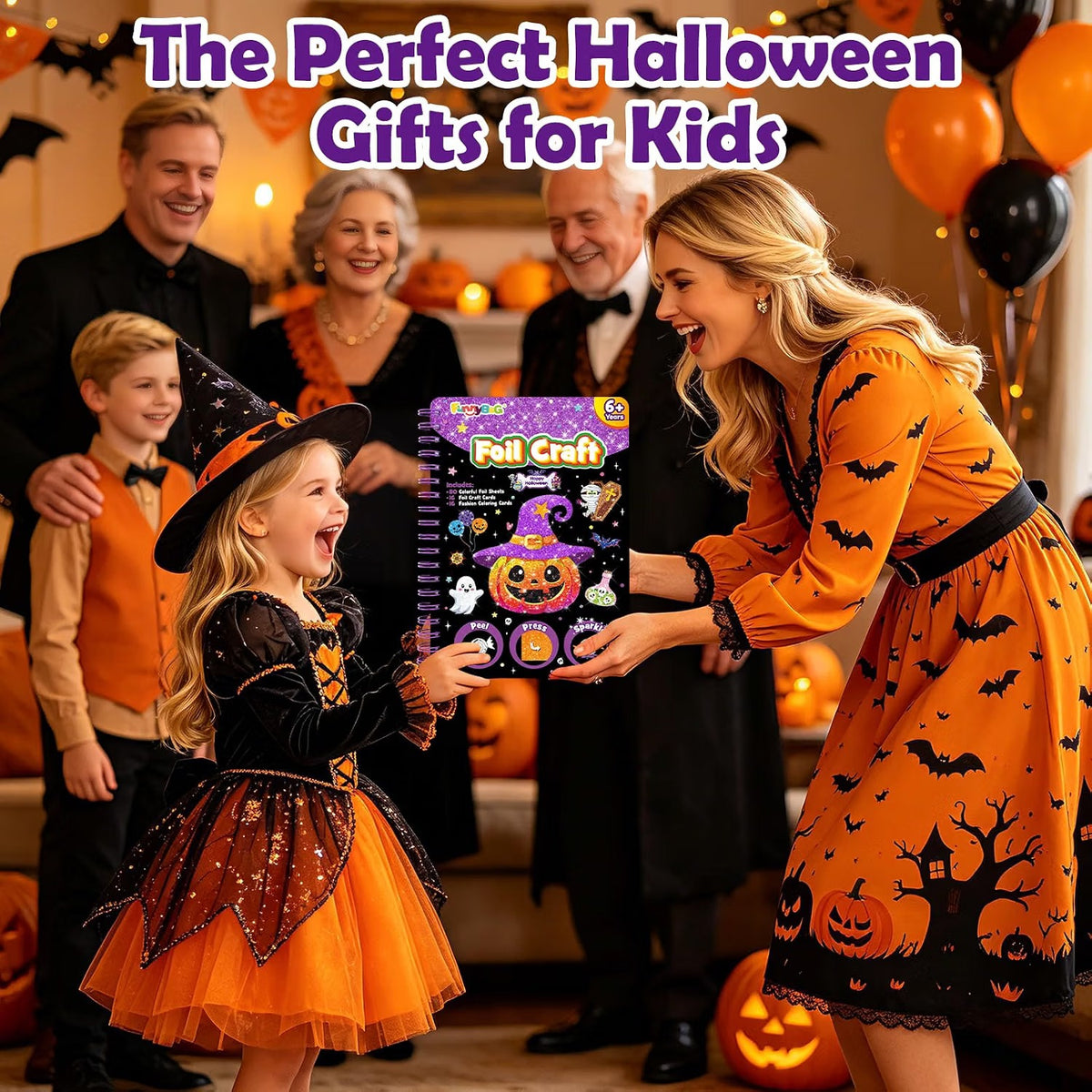 FUNNYB&G Foil Art Craft Kit for Kids, Halloween Crafts Gift Toy for Kids