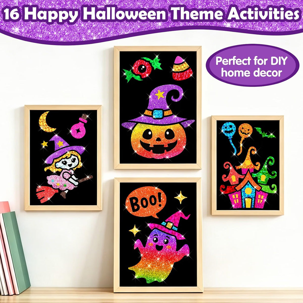 FUNNYB&G Foil Art Craft Kit for Kids, Halloween Crafts Gift Toy for Kids