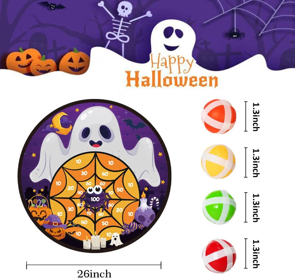 VDESFUEBY 26-Inch Ghost Halloween Dart Board Set