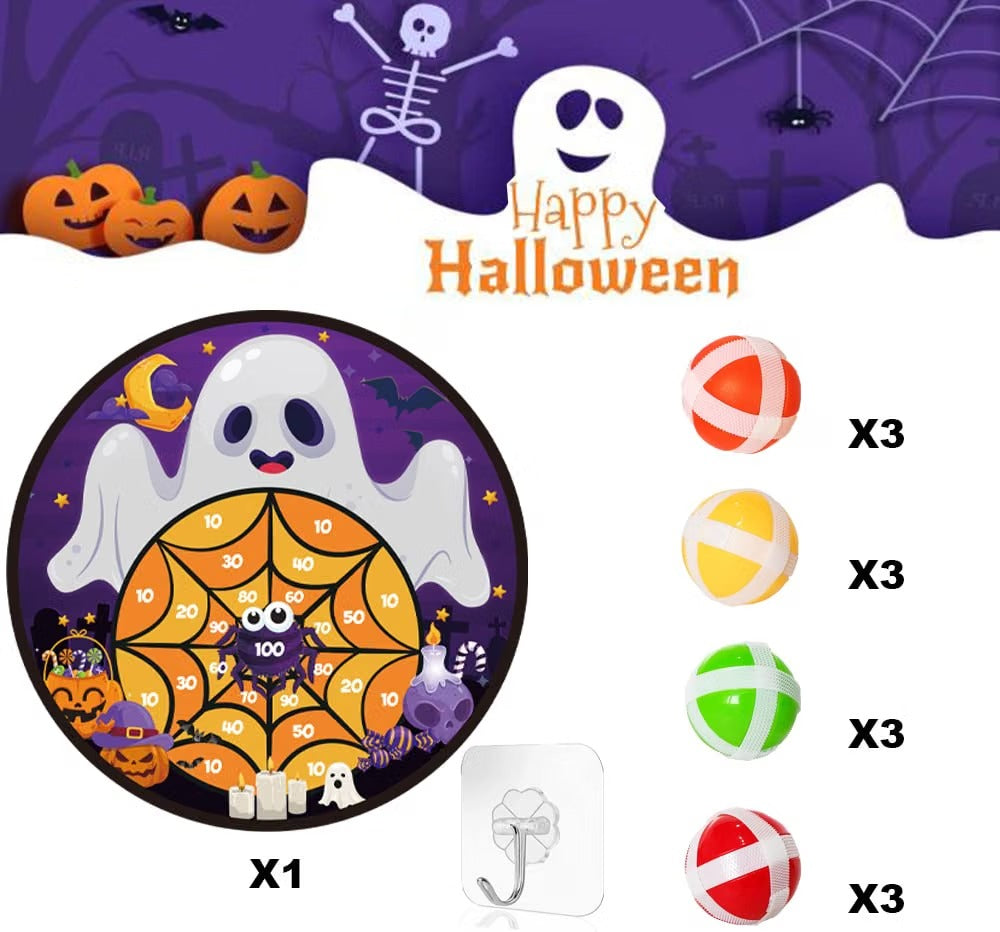VDESFUEBY 26-Inch Ghost Halloween Dart Board Set