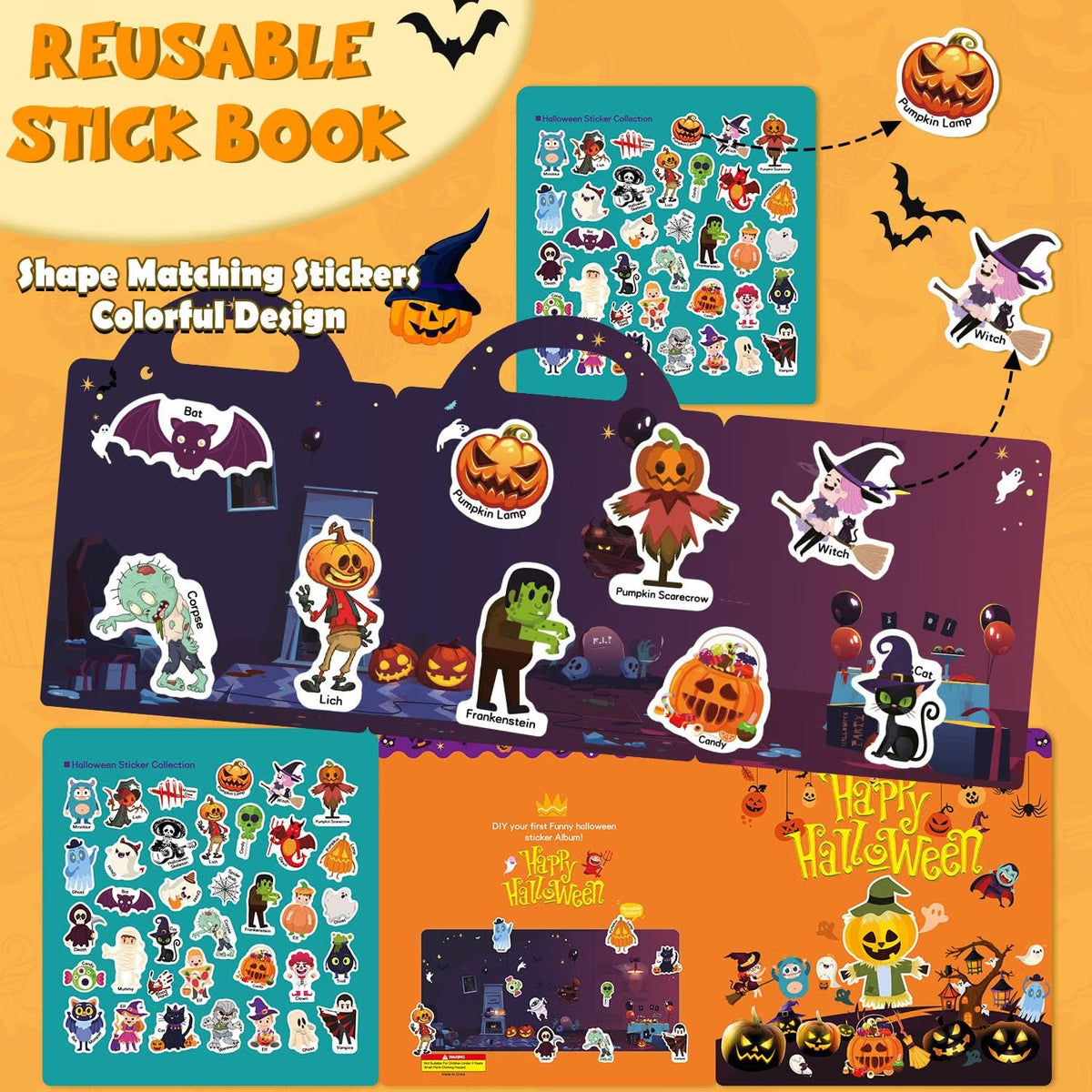 Halloween Sticker Book for Kids – Crafts, Toys & Gifts