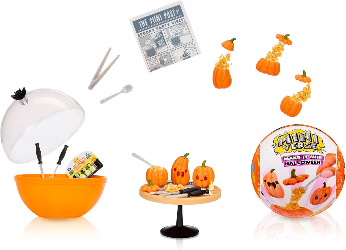 MGA's Miniverse Make It Mini Halloween Beetlejuice (3 Pack) Mystery Blind Packaging Resin Collectibles, Ages 8+