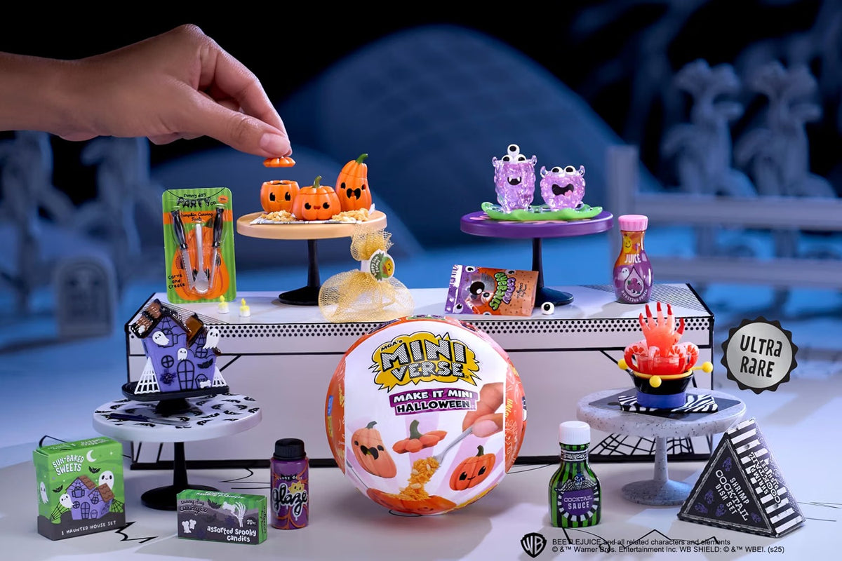 MGA's Miniverse Make It Mini Halloween Beetlejuice (3 Pack) Mystery Blind Packaging Resin Collectibles, Ages 8+