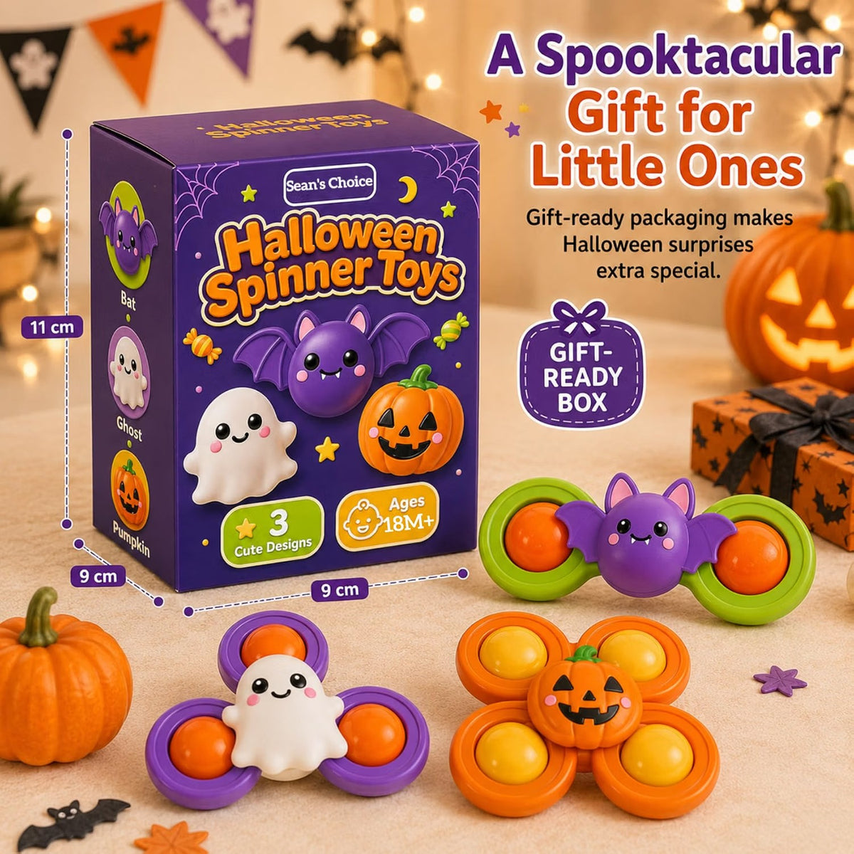 Halloween Suction Cup Spinner Bath Toys for Babies