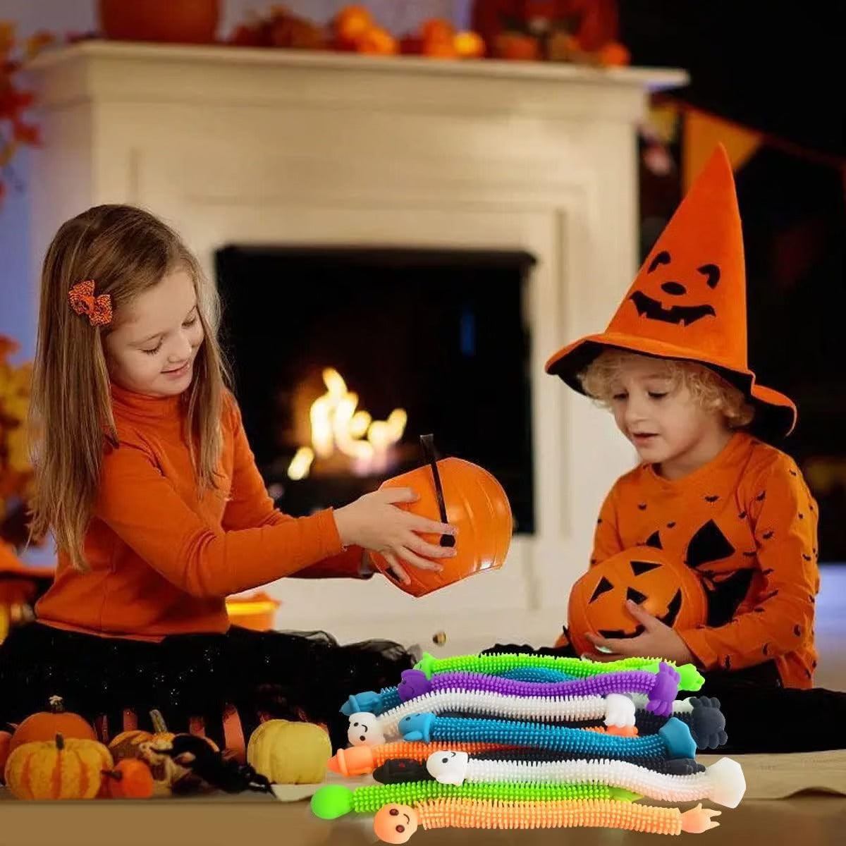 24-Pack Halloween Stretchy String Sensory Fidget Toys