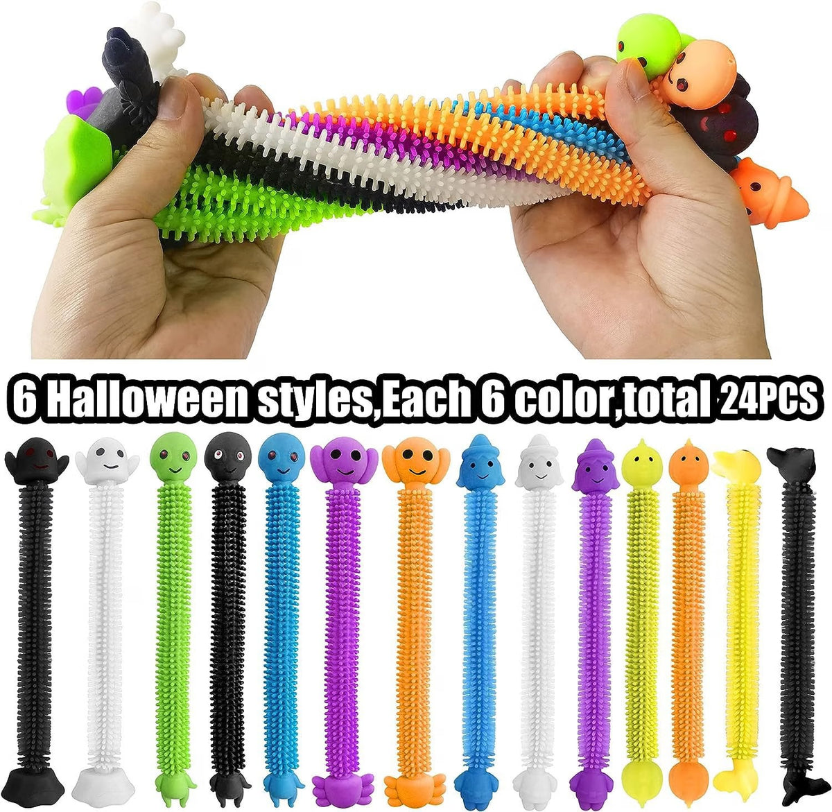 24-Pack Halloween Stretchy String Sensory Fidget Toys