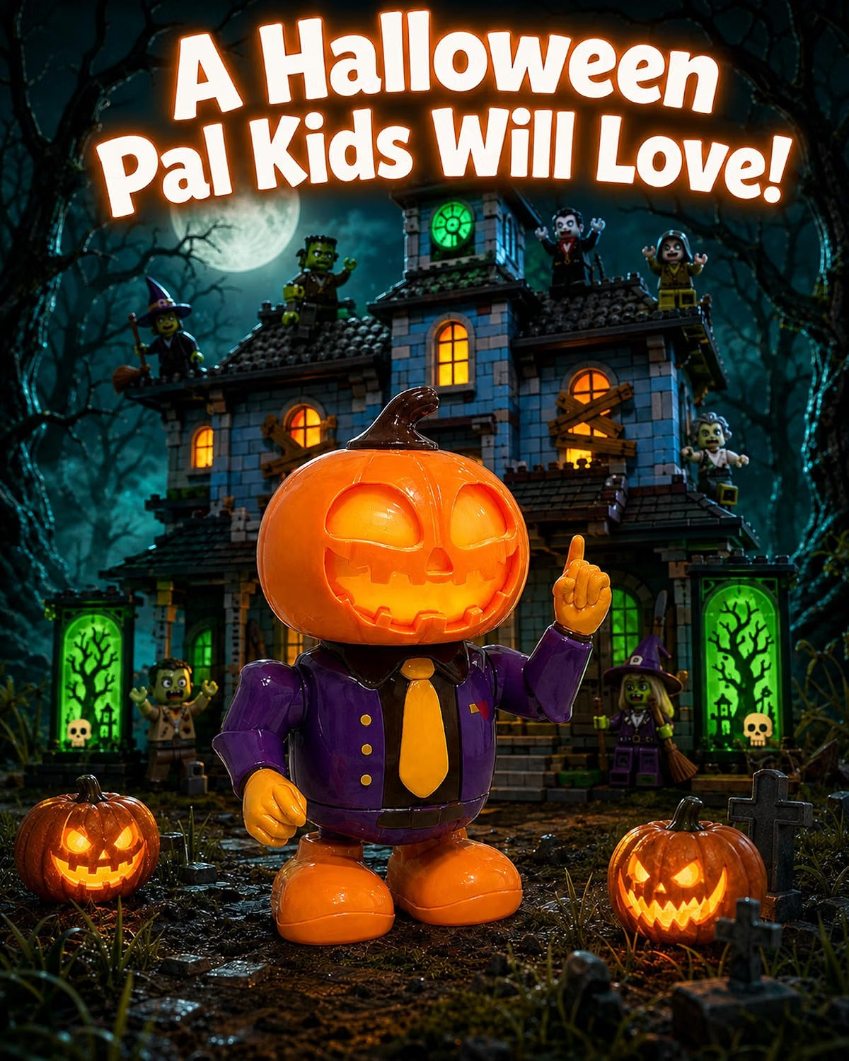 Halloween Animated Pumpkin Dancing Robot Toy, Ages 3+