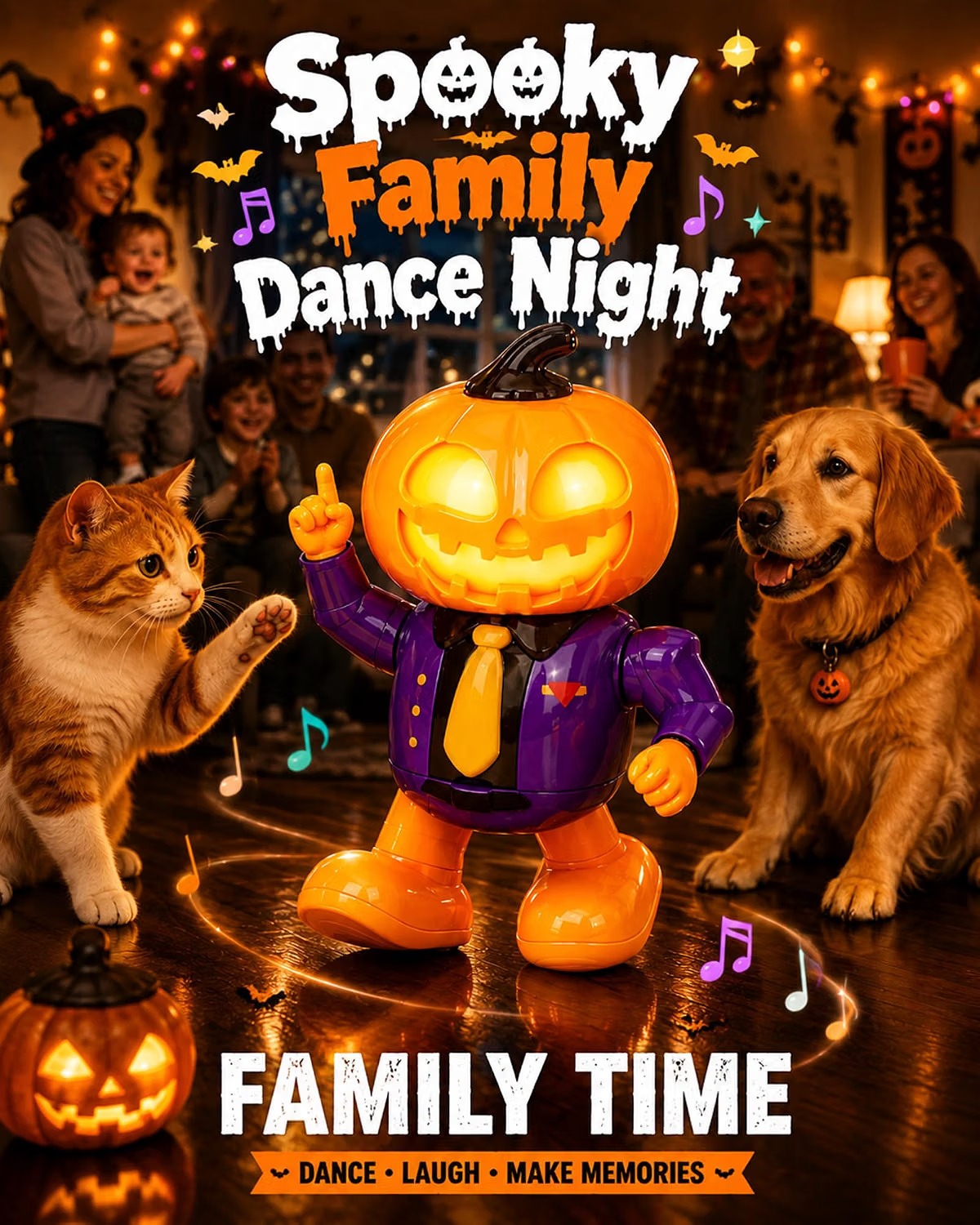 Halloween Animated Pumpkin Dancing Robot Toy, Ages 3+