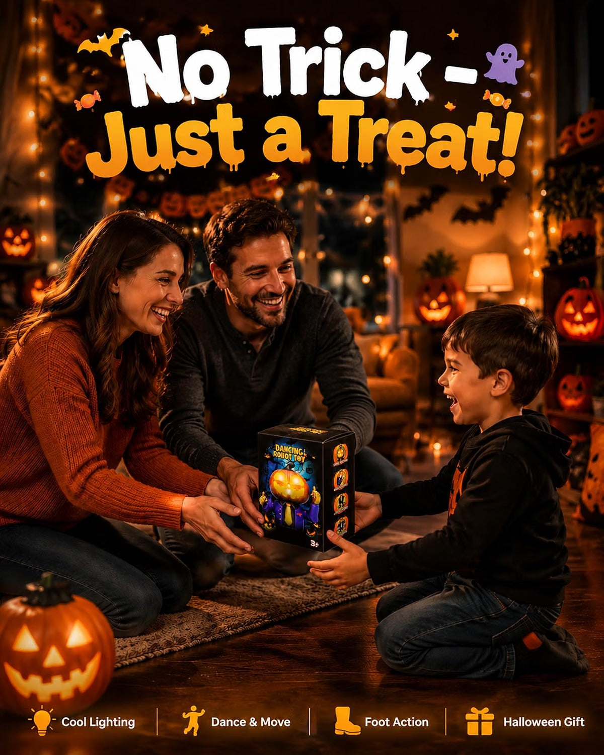 Halloween Animated Pumpkin Dancing Robot Toy, Ages 3+