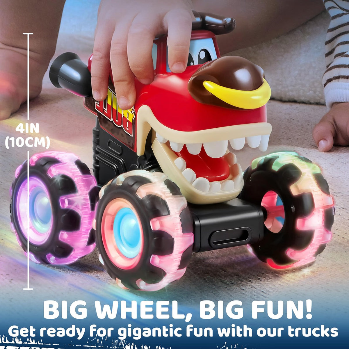 JOYIN 3-Pack Light-Up Dinosaur Monster Trucks