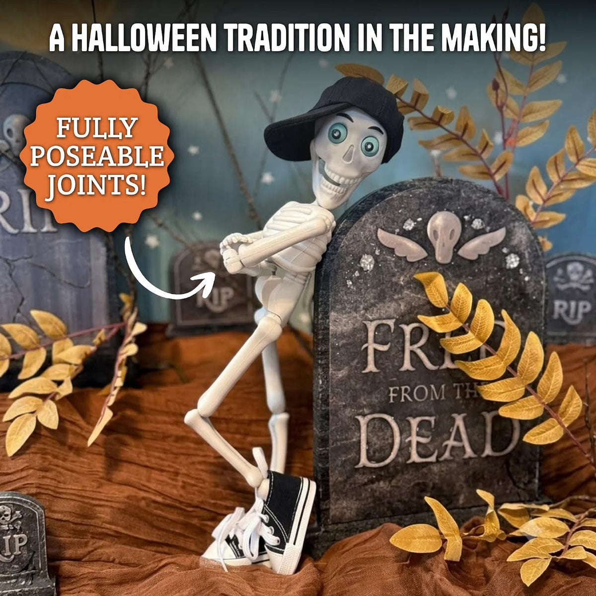 Skeleton Doll and Book Set – Halloween Kids Toy Gift