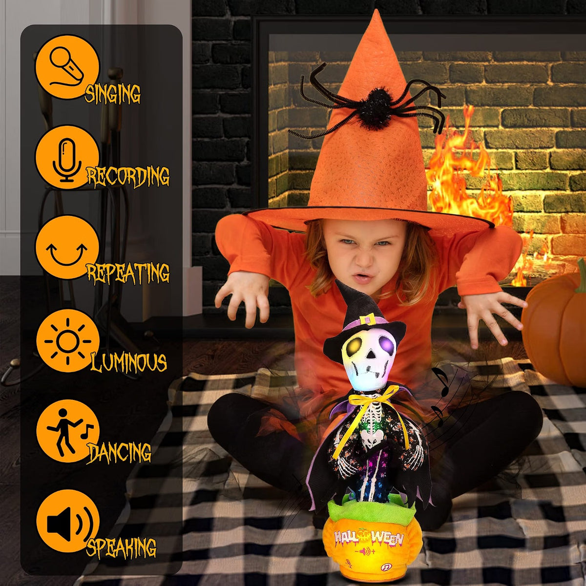 Halloween Skull Talking, Singing & Dancing Skeleton Toy