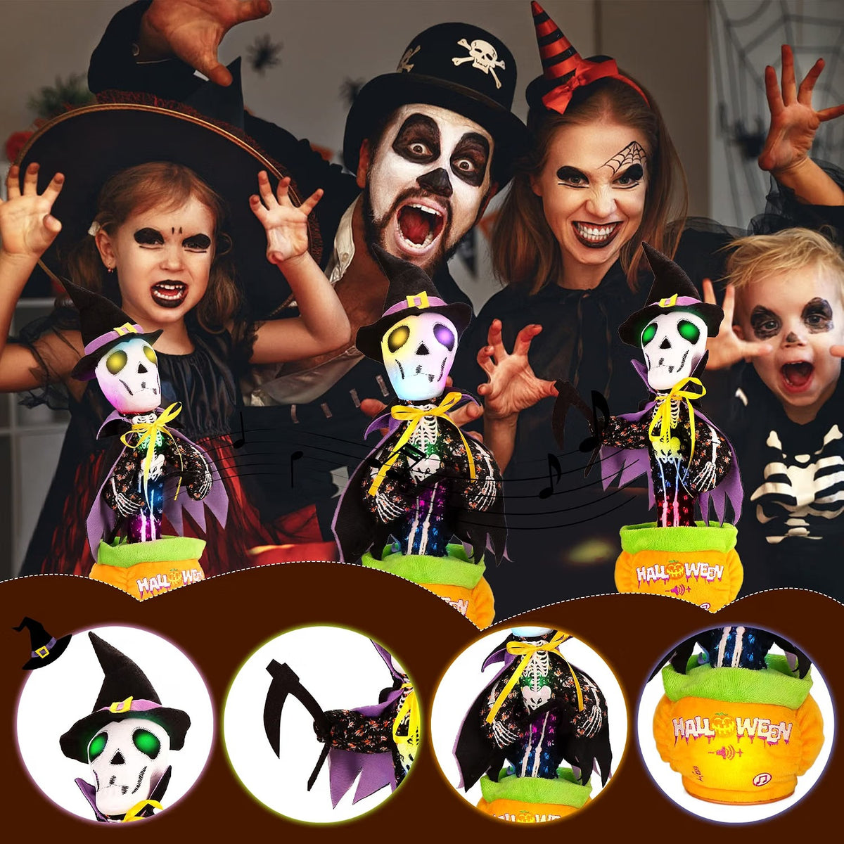 Halloween Skull Talking, Singing & Dancing Skeleton Toy