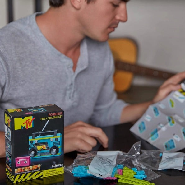 MTV Retro Boombox Building Set, 80s Music Decor