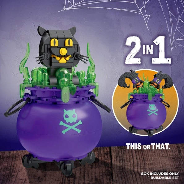 Brick Craft Cat Cauldron 2-in-1 Halloween Building Set