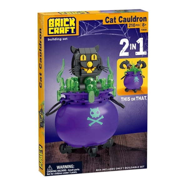 Brick Craft Cat Cauldron 2-in-1 Halloween Building Set